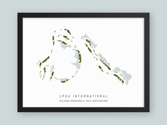 LPGA-International-Hills-Course-FL--Black-Frame-24x18-With-Hole-Numbers