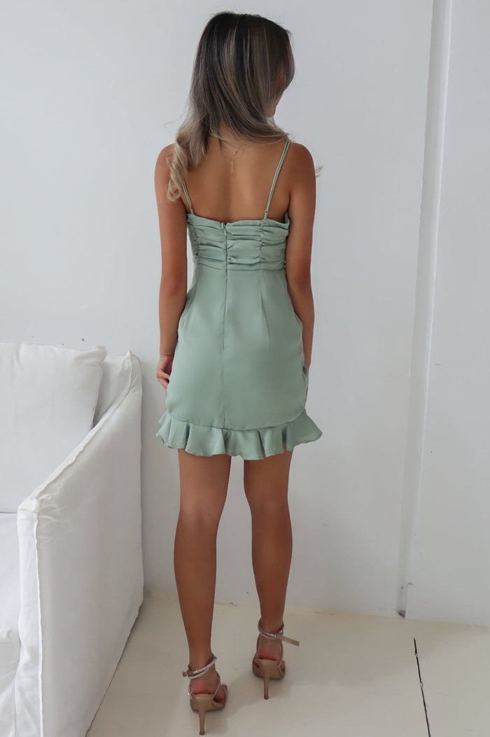 Lucy Mini Dress - Sage - Runway Goddess