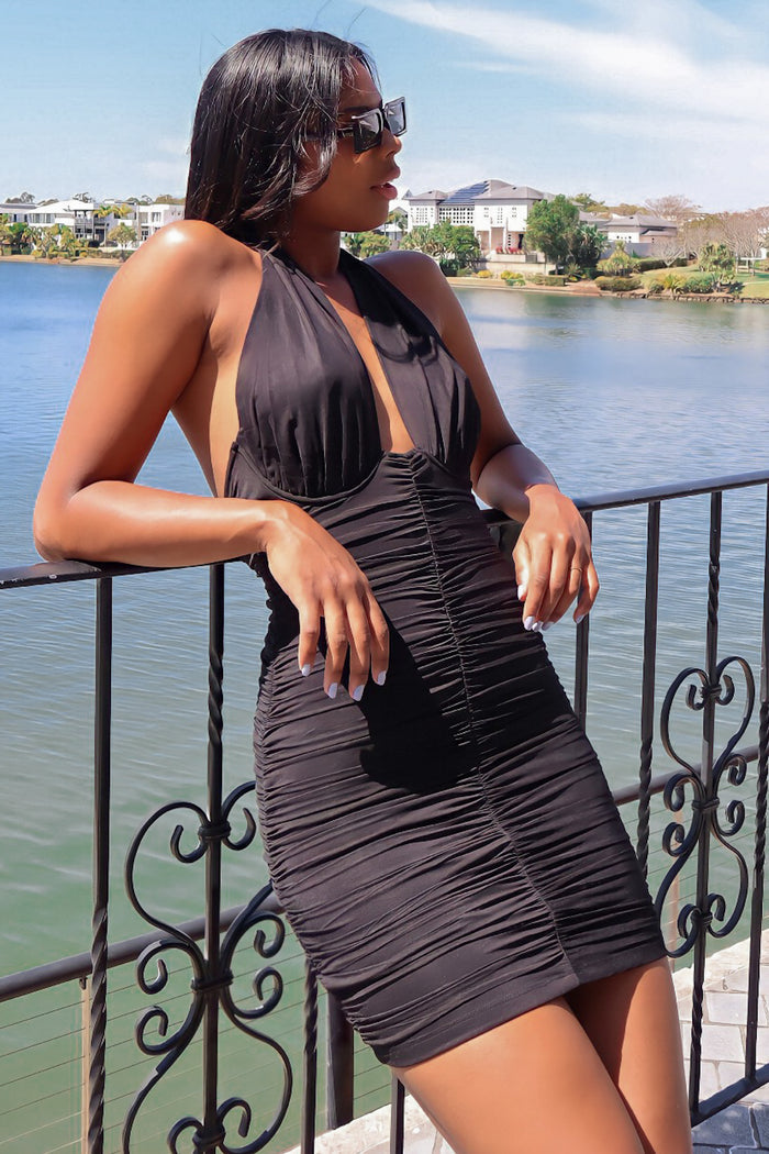 Lyla Mesh Dress - Black - Runway Goddess