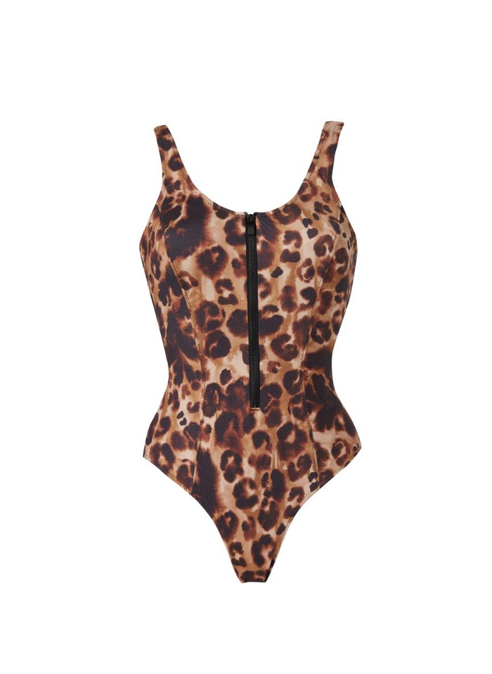 One-Piece Stefania Frangista Madison Athletic Zipper One Piece Leopard Apoella