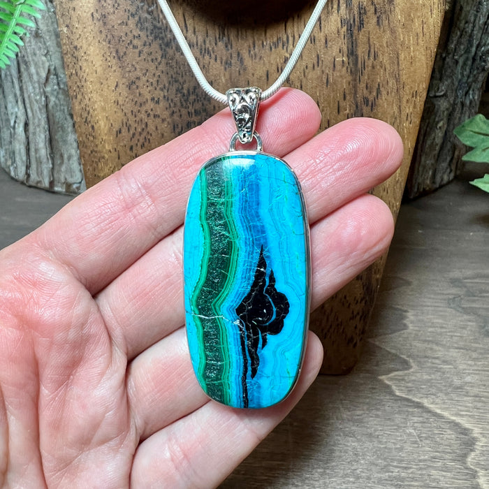 Malachite + Chrysocolla Pendant