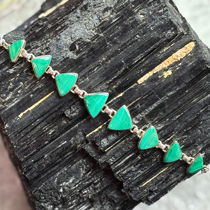 Malachite Sterling Silver Bracelet