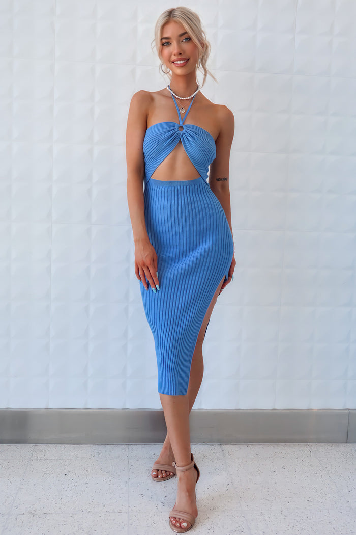 Malibu Midi Dress - Blue - Runway Goddess