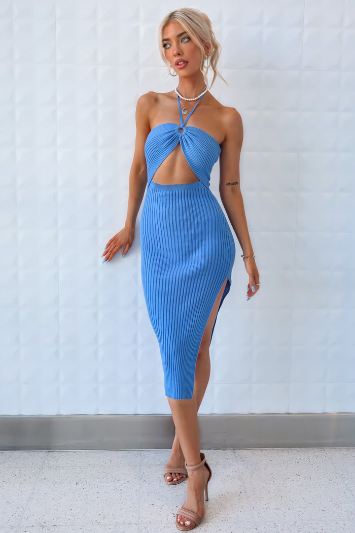 Malibu Midi Dress - Blue - Runway Goddess