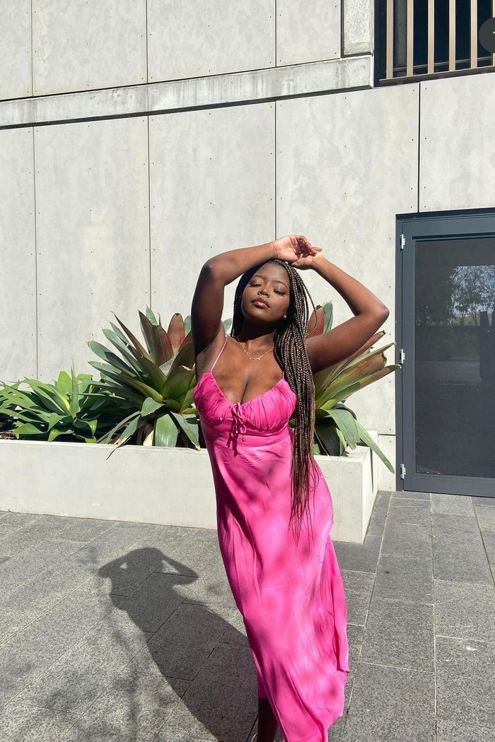Marienne Midi Dress - Pink - Runway Goddess
