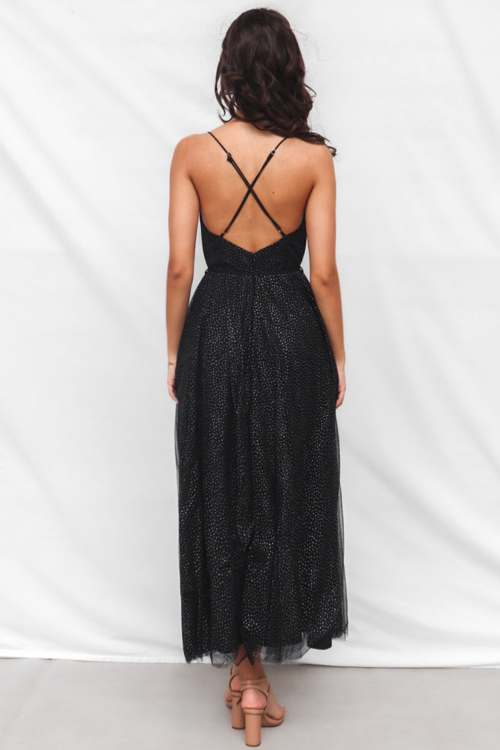 Mary Tulle Midi Dress - Black - Runway Goddess