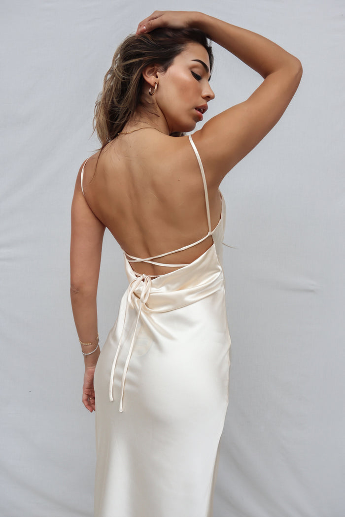McKenna Maxi Dress - Champagne - Runway Goddess