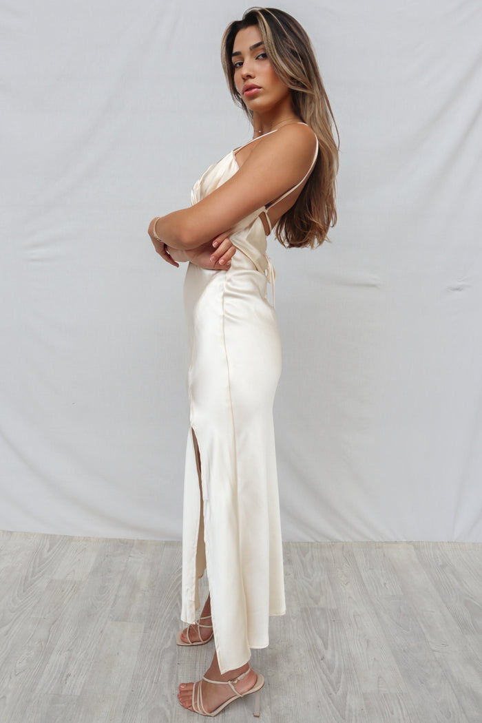 McKenna Maxi Dress - Champagne - Runway Goddess