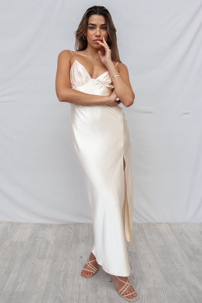 McKenna Maxi Dress - Champagne - Runway Goddess