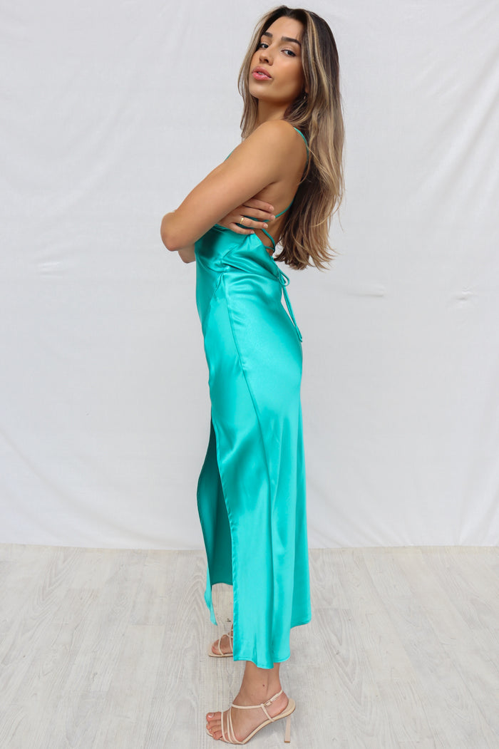 McKenna Maxi Dress - Green/Teal - Runway Goddess