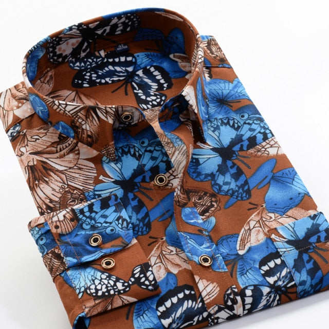 Mens Oversized Solid Coloured, Patterned & Floral Printed Long Sleeve Shirts