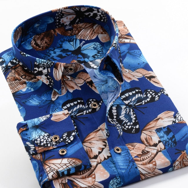 Mens Oversized Solid Coloured, Patterned & Floral Printed Long Sleeve Shirts