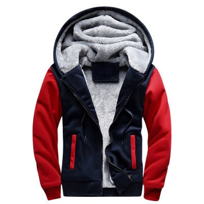 Mens Plus Size Big Hooded Thick Warm Fleece Jackets