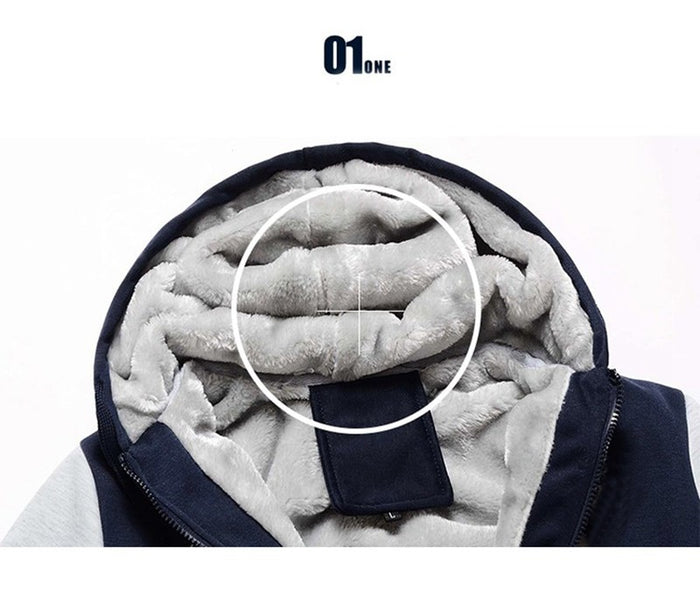 Mens Plus Size Big Hooded Thick Warm Fleece Jackets