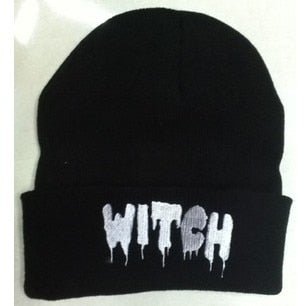 Mens/Womens Hip-Hop WITCH Embroidered Knitted Wool Beanies