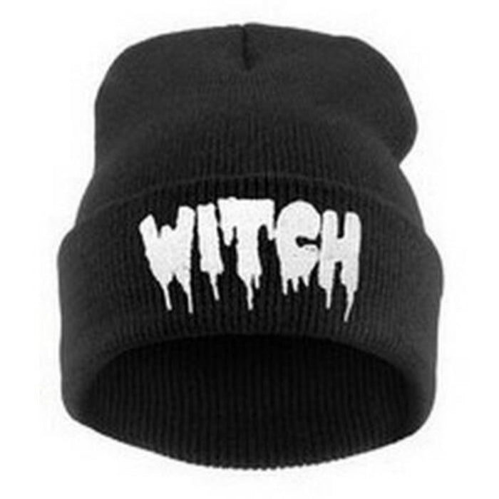 Mens/Womens Hip-Hop WITCH Embroidered Knitted Wool Beanies