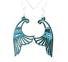 Mermaid tail earrings with scaled fin detail, eco-friendly jewelry made in USA