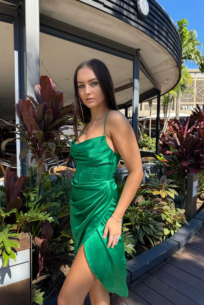 Mika Dress - Emerald Green - Runway Goddess
