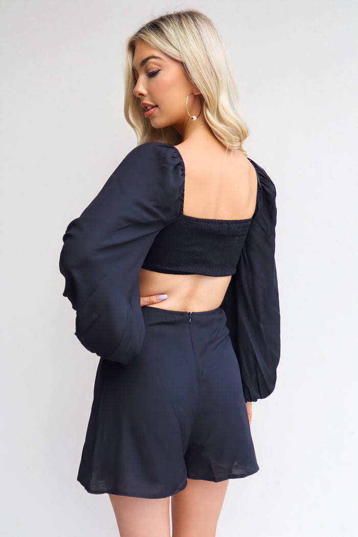 Mila Playsuit - Black - Runway Goddess