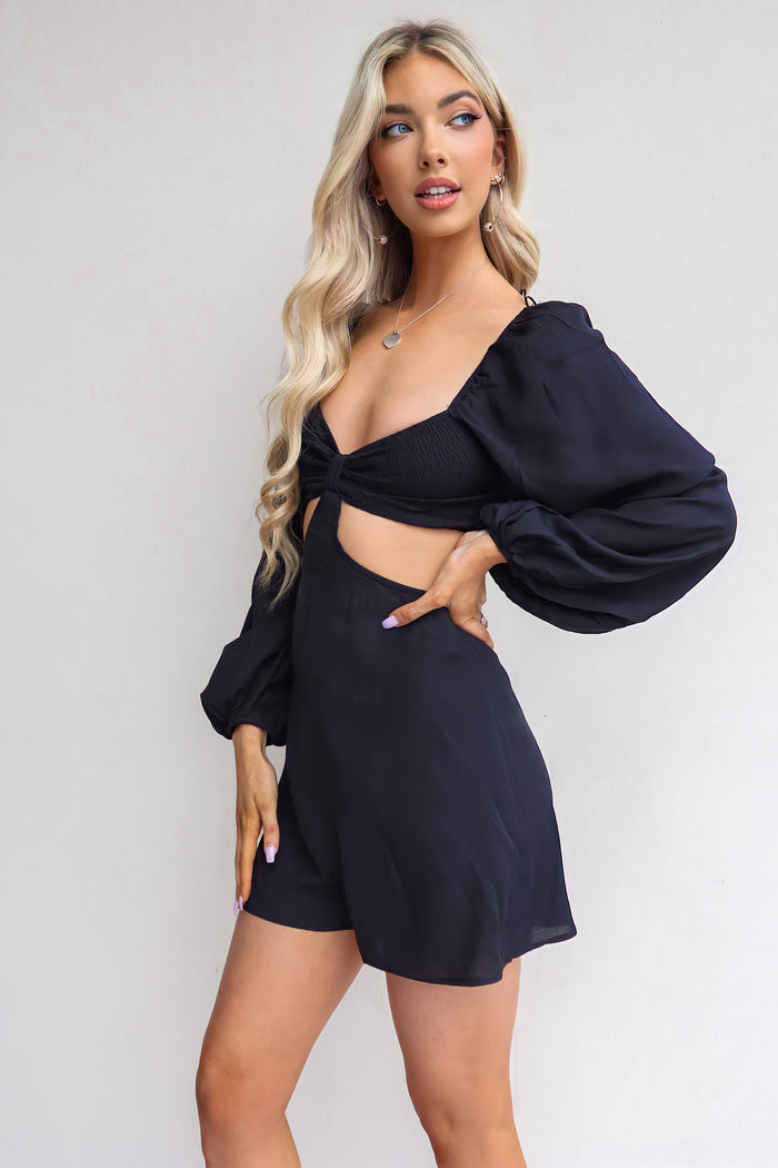 Mila Playsuit - Black - Runway Goddess