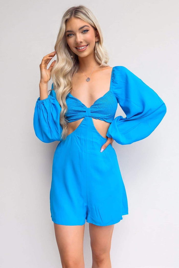 Mila Playsuit - Blue - Runway Goddess