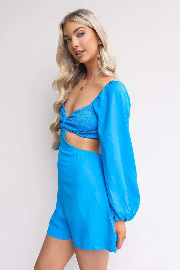 Mila Playsuit - Blue - Runway Goddess