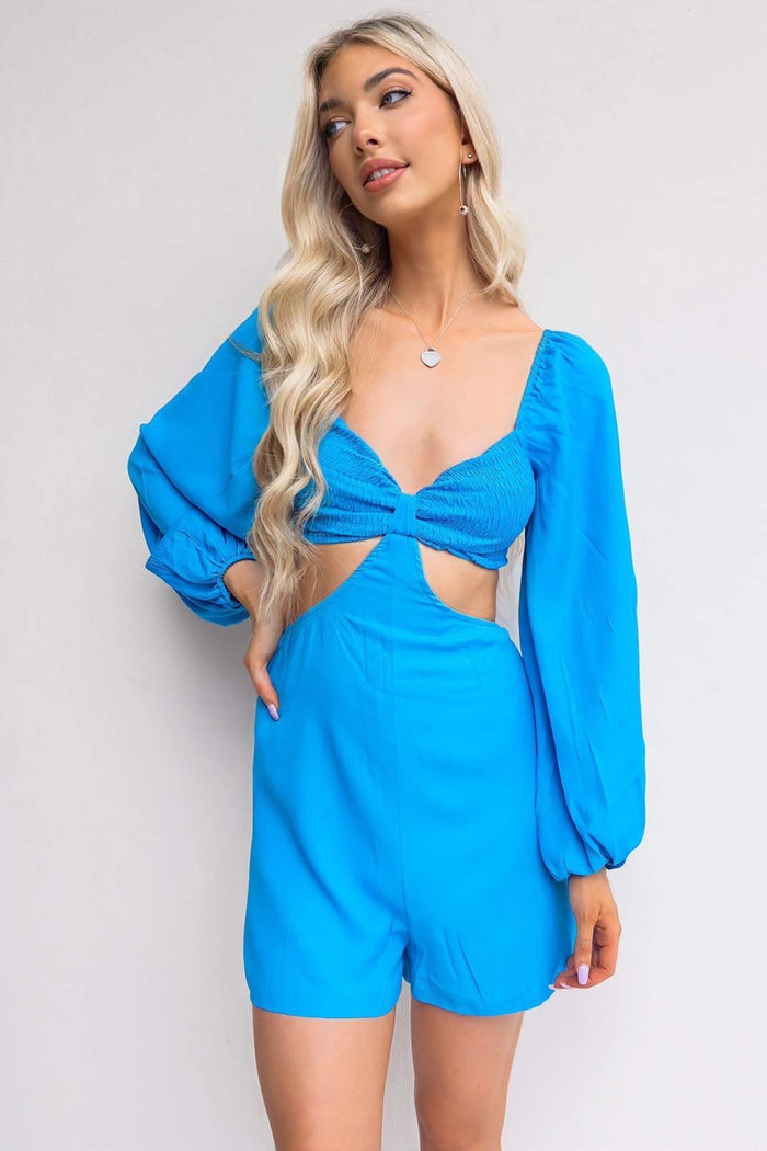 Mila Playsuit - Blue - Runway Goddess