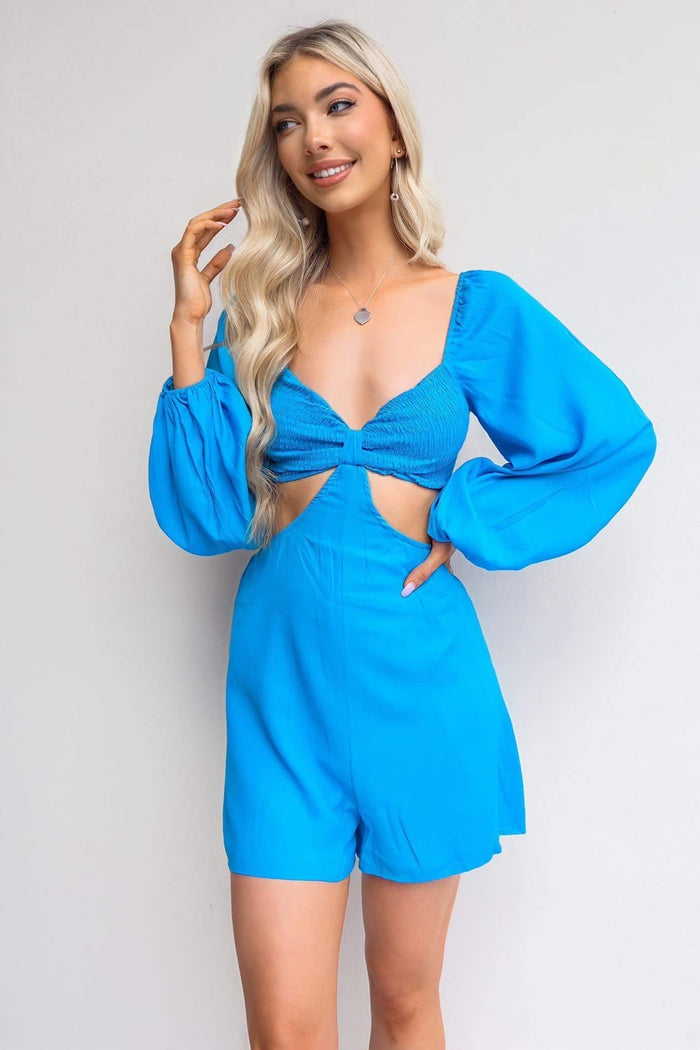 Mila Playsuit - Blue - Runway Goddess