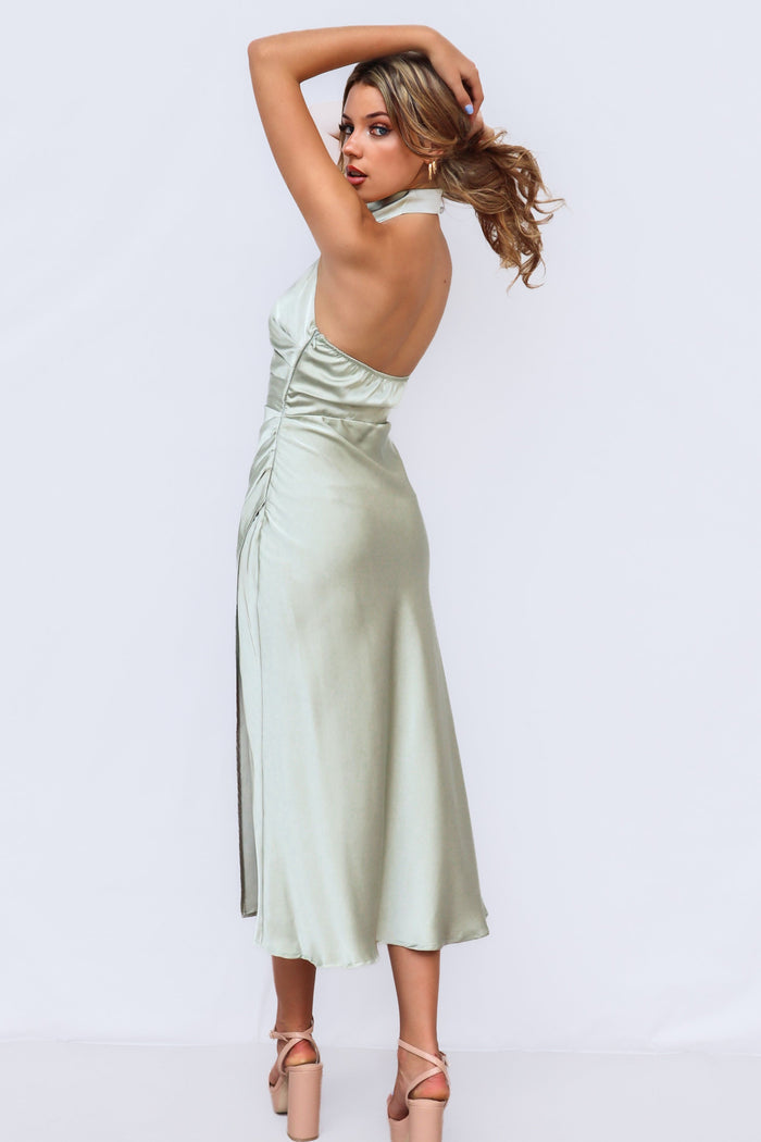 Mindy Midi Dress - Sage - Runway Goddess