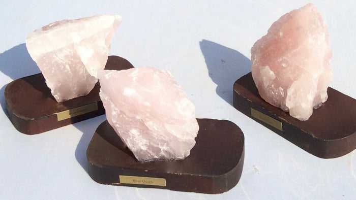 Mineral Sampler - Set of 4 Minerals on Wooden Bases  - Gift Boxed! - dinosaursrocksuperstore