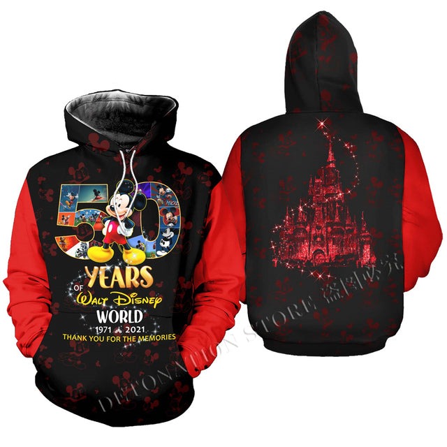 Minnie Mouse & Mickey Mouse 50 Years 3D Printed Flannelette Hoodies