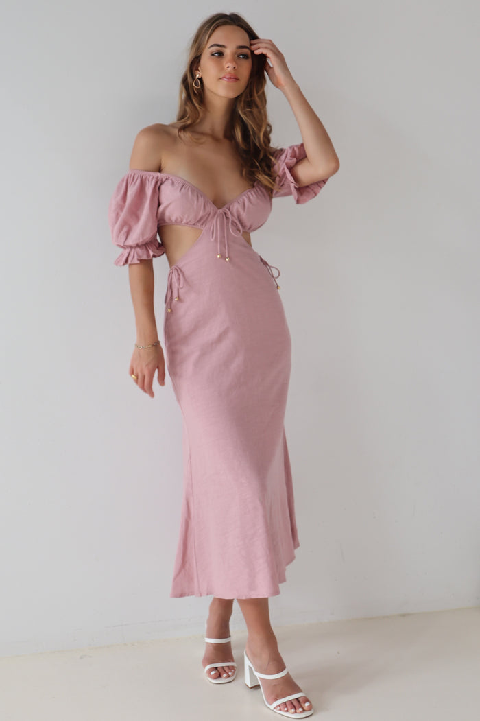 Mirabella Midi Dress - Pink - Runway Goddess