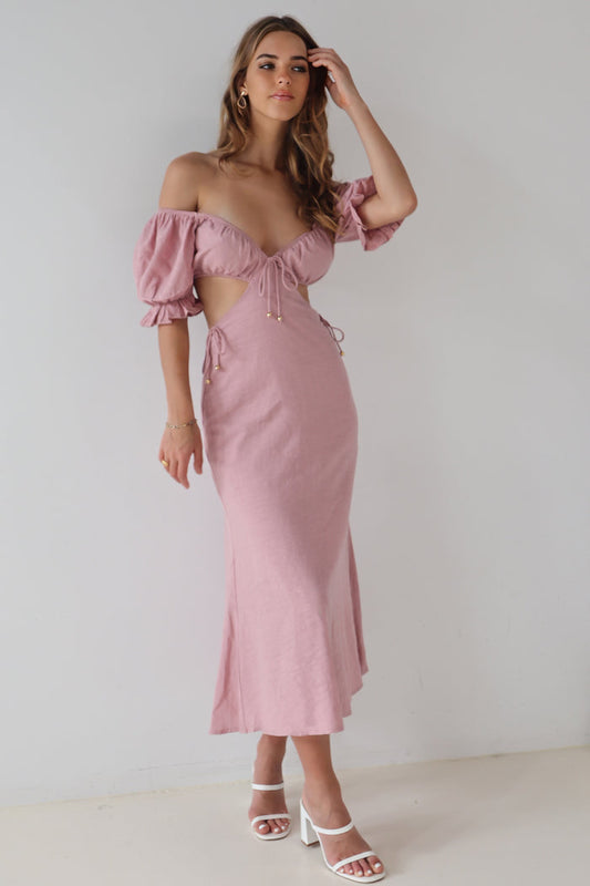 Mirabella Midi Dress - Pink - Runway Goddess