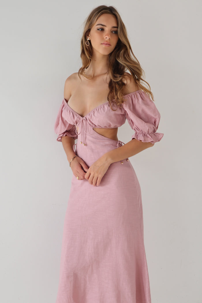 Mirabella Midi Dress - Pink - Runway Goddess