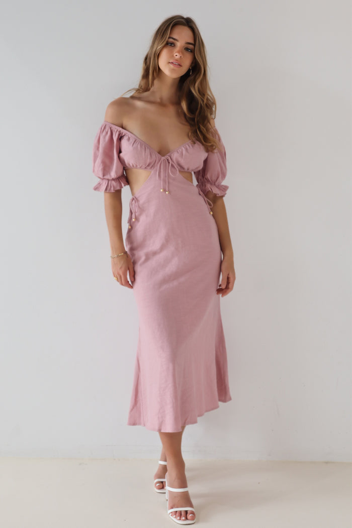 Mirabella Midi Dress - Pink - Runway Goddess