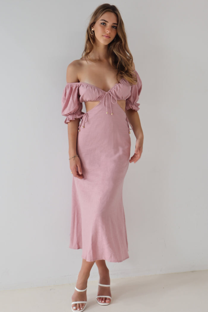 Mirabella Midi Dress - Pink - Runway Goddess