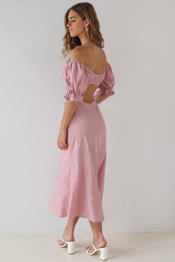 Mirabella Midi Dress - Pink - Runway Goddess