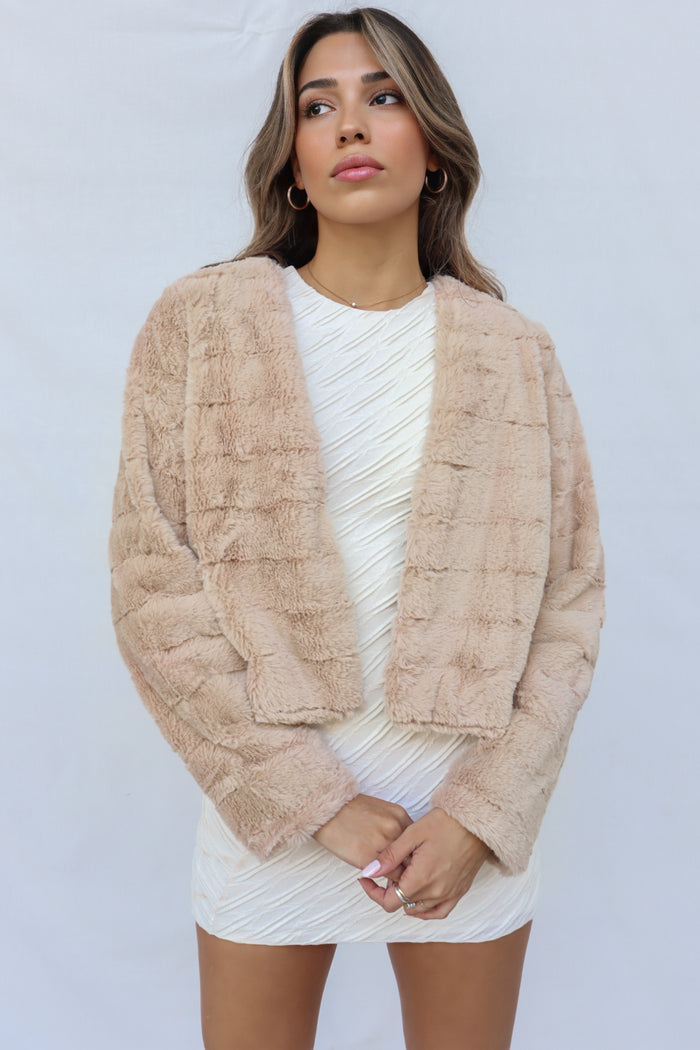 Misty Faux Fur Jacket - Cream - Runway Goddess