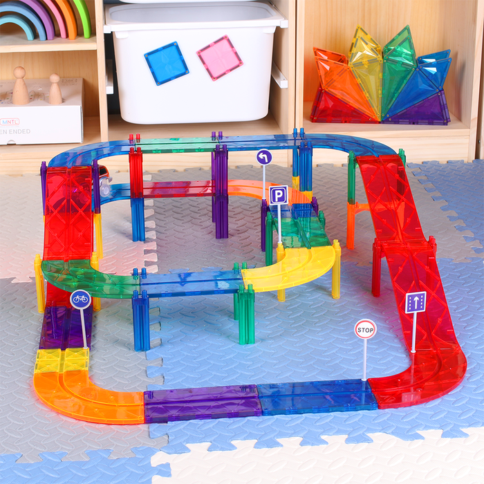 MNTL Classic Magnetic Car Track Set 52 Pcs