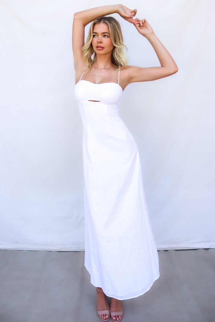 Mona Midi Dress - White - Runway Goddess