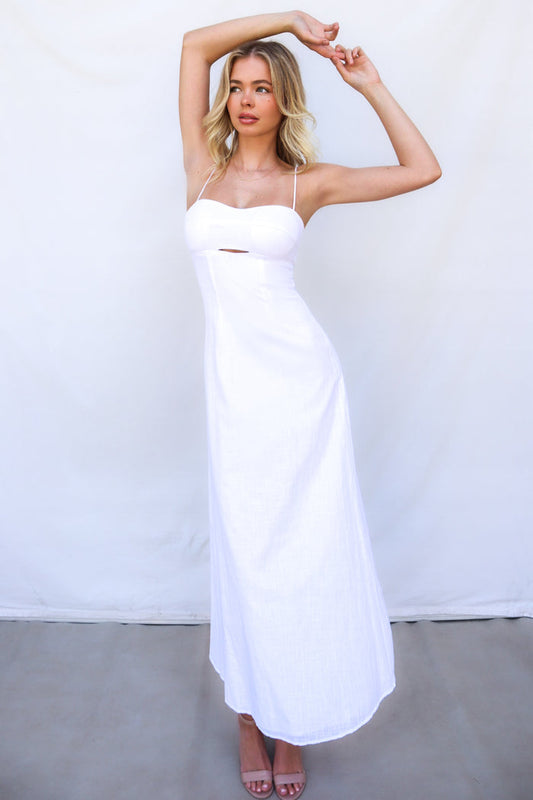 Mona Midi Dress - White - Runway Goddess