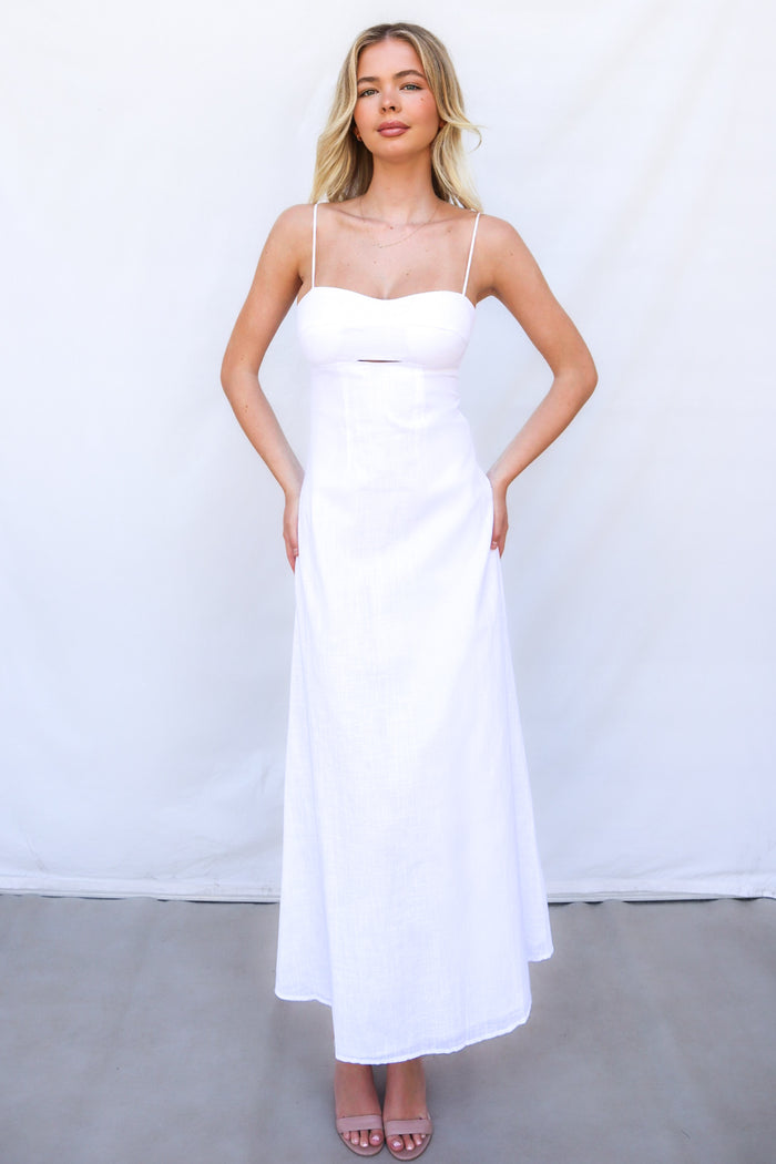 Mona Midi Dress - White - Runway Goddess