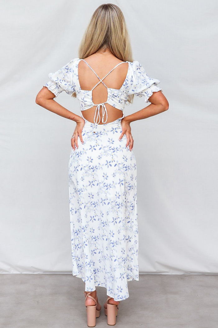 Monni Maxi Dress - Blue Floral - Runway Goddess