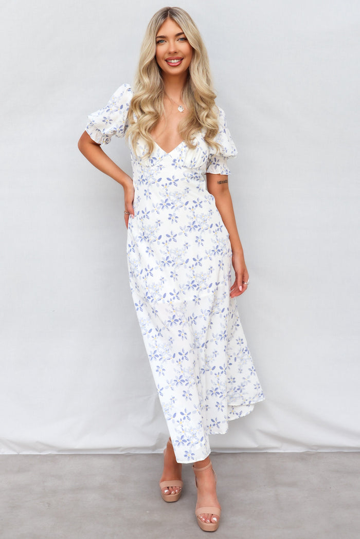 Monni Maxi Dress - Blue Floral - Runway Goddess
