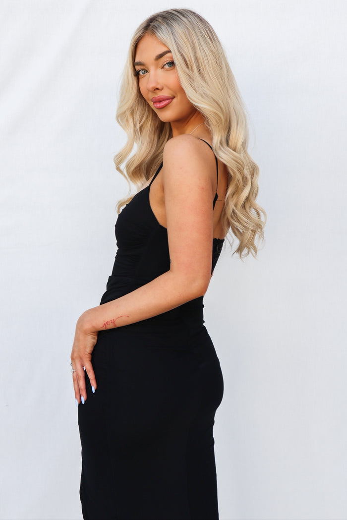 Monte Midi Dress - Black - Runway Goddess