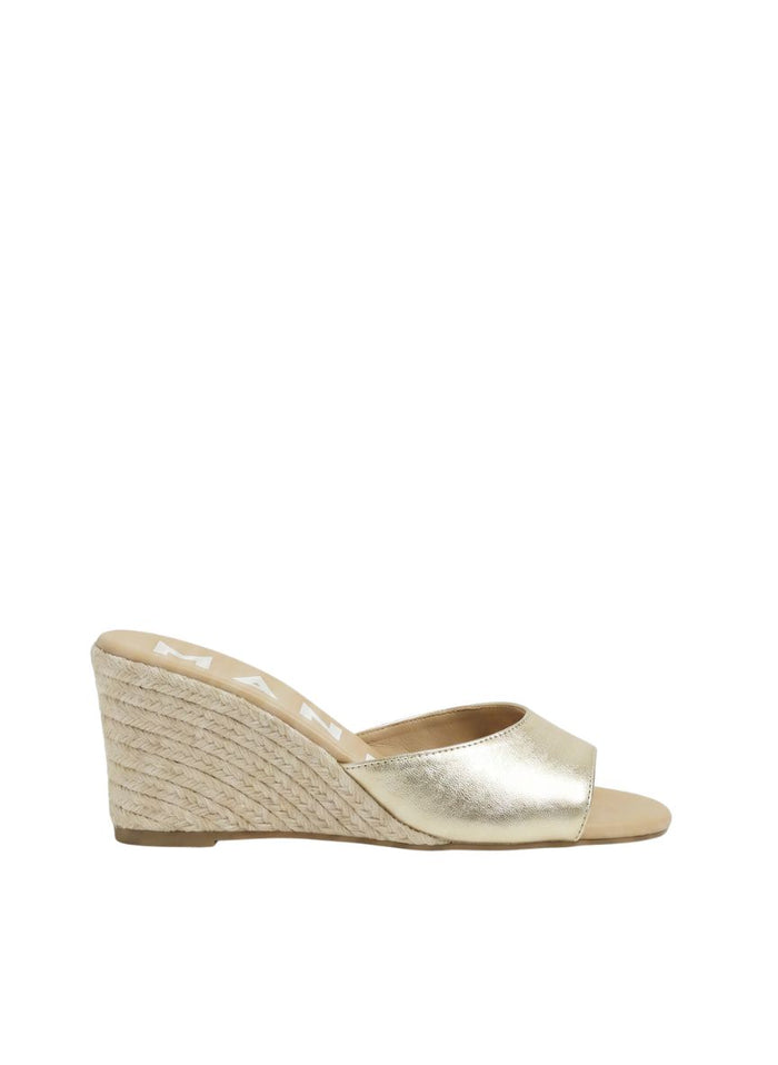 Wedges Manebi Mule Wedge Espadrilles Platinum Apoella