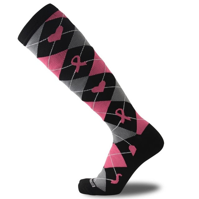 Multi-Coloured Womens Long Thigh Compression Socks