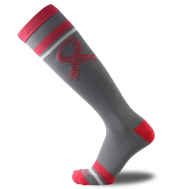 Multi-Coloured Womens Long Thigh Compression Socks