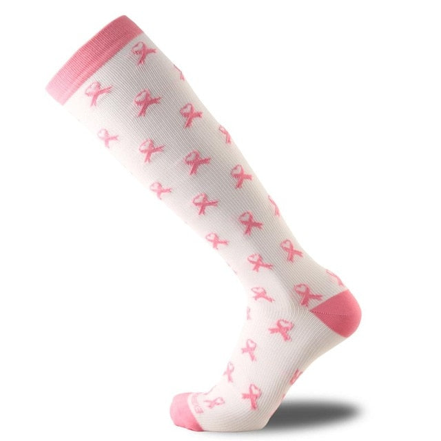 Multi-Coloured Womens Long Thigh Compression Socks