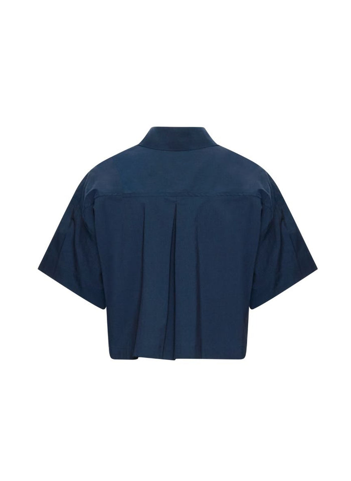 Shirts APOELLA Myrto Cropped Poplin Shirt Navy Apoella